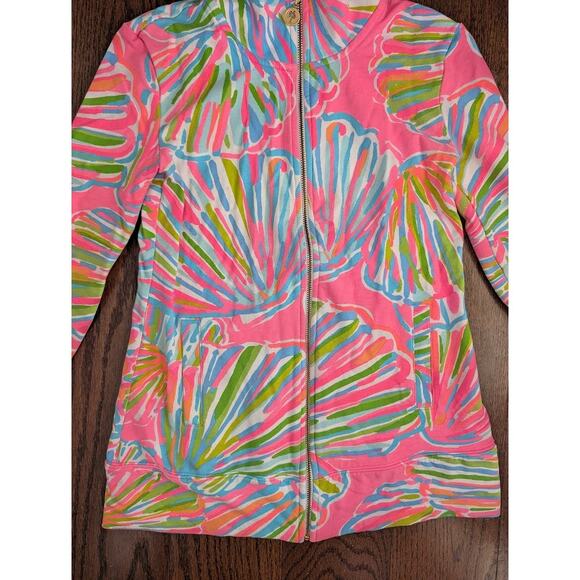 EUC Lilly Pulitzer Reagan Luxletic Zip-Up Hoodie – Size XXS – Shellabrate Pink - Picture 6 of 6
